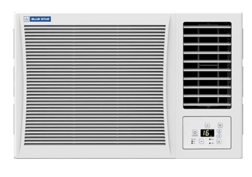 Blue Star 1.5 Ton 3 Star Fixed Speed Window AC (Copper, Turbo Cool, Fan Modes-Auto/High/Medium/Low, Hydrophilic Blue Fins, Dust Filters, Self-Diagnosis, 2024 Model, WFD318P, White)